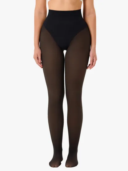 High Waisted Fleece Lined Thermal Compression Tight Tummy Control Leggings For Women