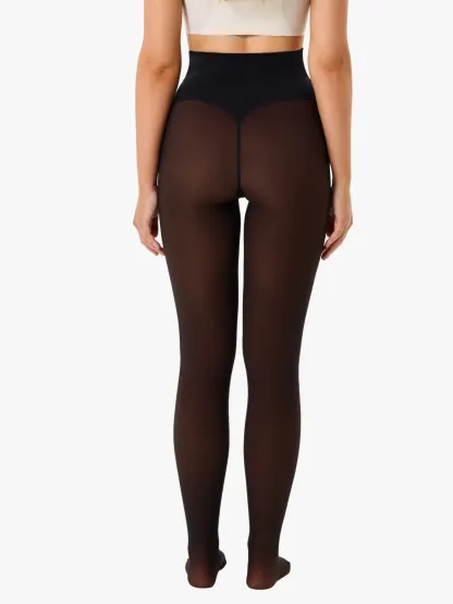 High Waisted Fleece Lined Thermal Compression Tight Tummy Control Leggings For Women