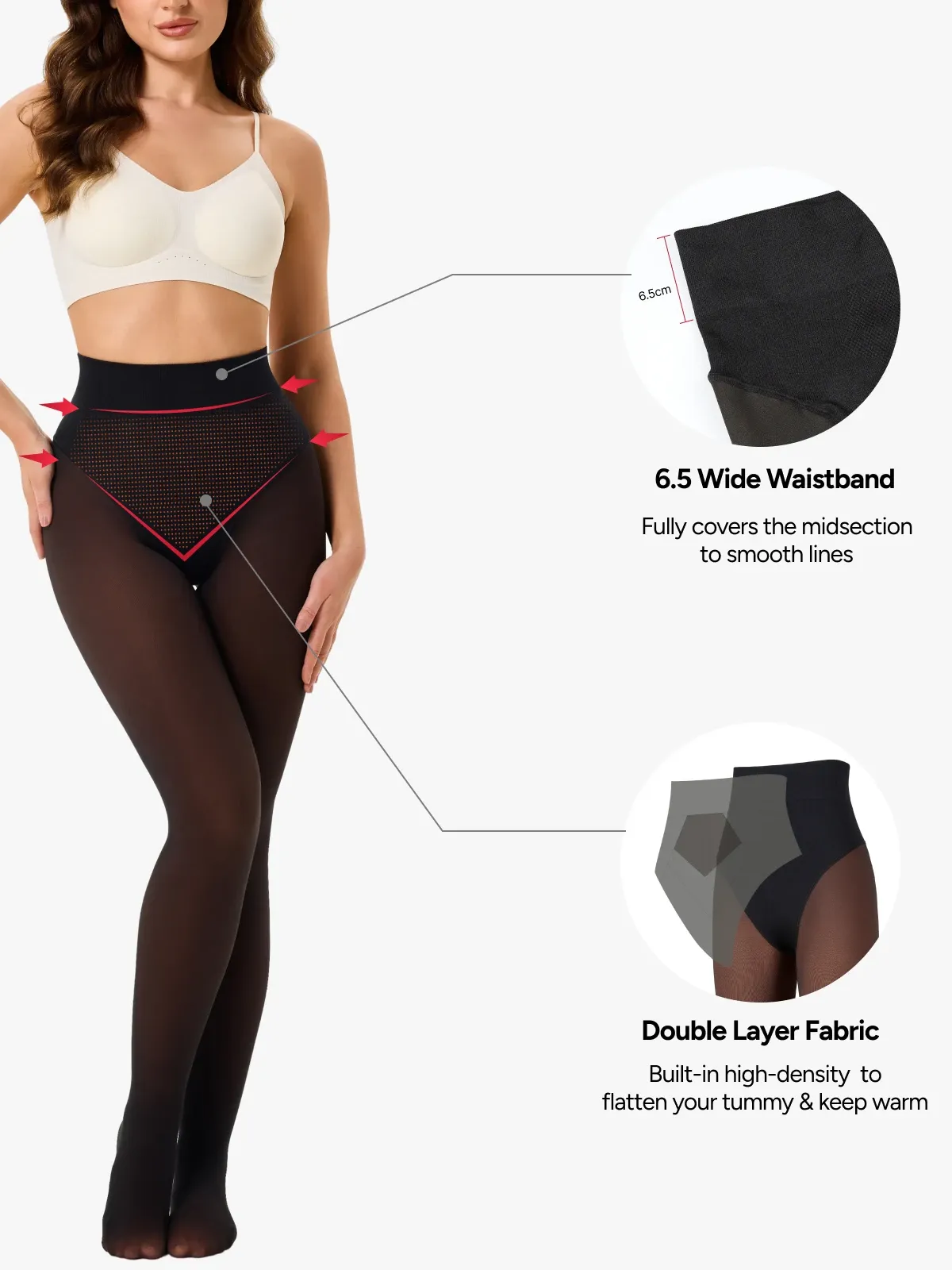 High Waisted Fleece Lined Thermal Compression Tight Tummy Control Leggings For Women