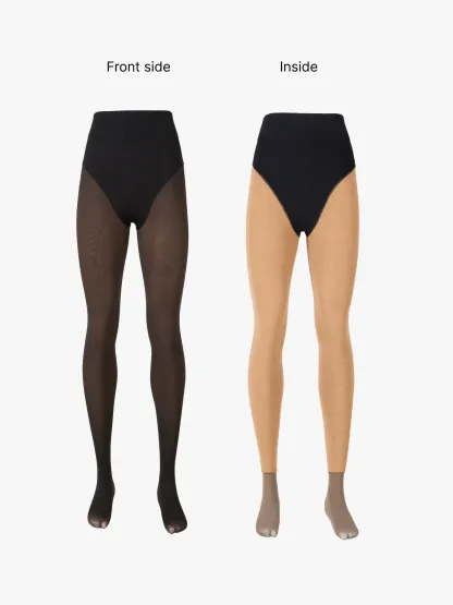 High Waisted Fleece Lined Thermal Compression Tight Tummy Control Leggings For Women