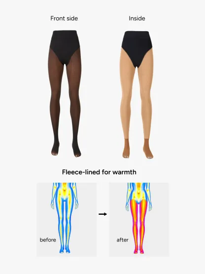 High Waisted Fleece Lined Thermal Compression Tight Tummy Control Leggings For Women