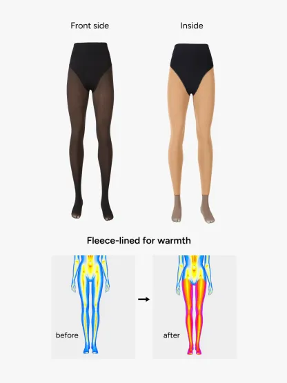 High Waisted Fleece Lined Thermal Compression Tight Tummy Control Leggings For Women