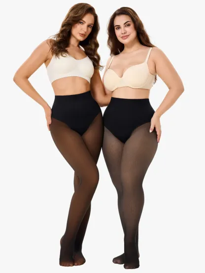 High Waisted Fleece Lined Thermal Compression Tight Tummy Control Leggings For Women