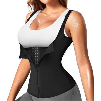 Women Waist Trainer Corset Zipper Vest With Adjustable Straps - Nebility