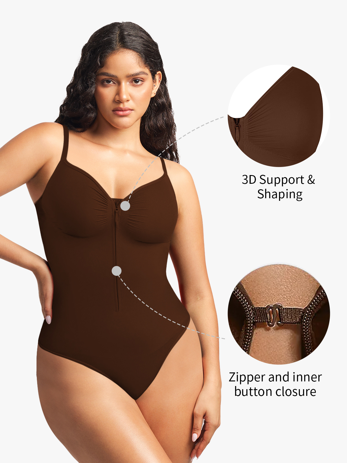 Seamless Tummy Control Underwire Cami Thong Bodysuit