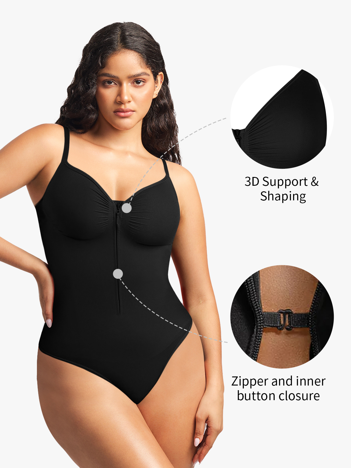 Seamless Tummy Control Underwire Cami Thong Bodysuit