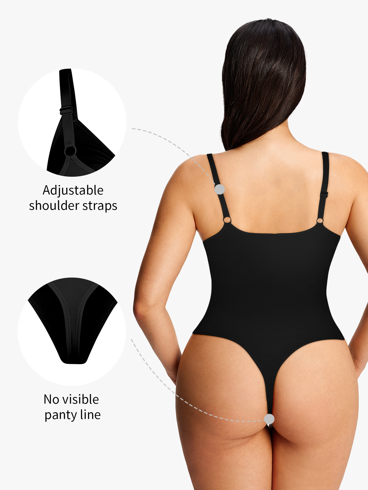 Seamless Tummy Control Underwire Cami Thong Bodysuit