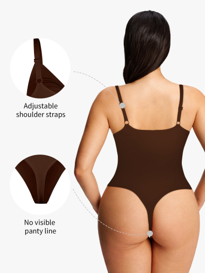 Seamless Tummy Control Underwire Cami Thong Bodysuit