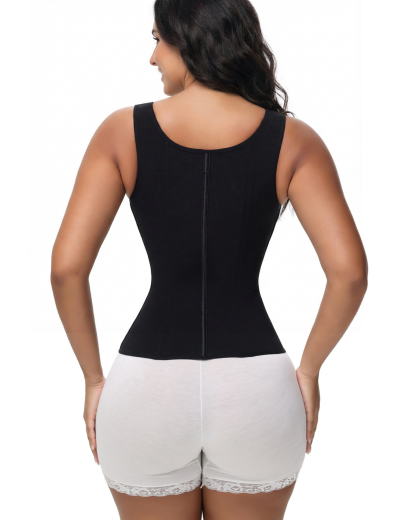 Zipper Steel Bone Tummy Control Top