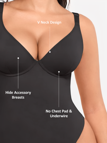 Deep Plunge Underwire Backless Thong Bodysuit