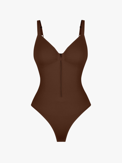 Seamless Tummy Control Underwire Cami Thong Bodysuit