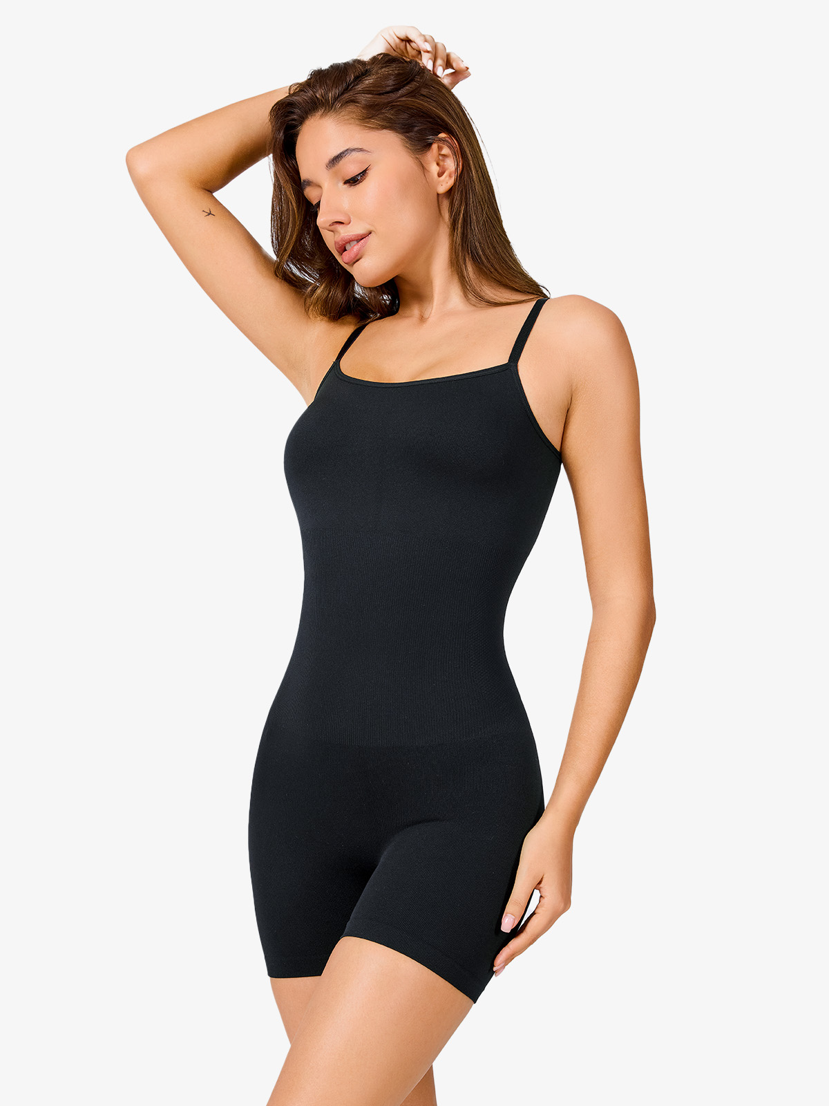 Nebility Square Neck Spaghetti Straps Full Body Shaper