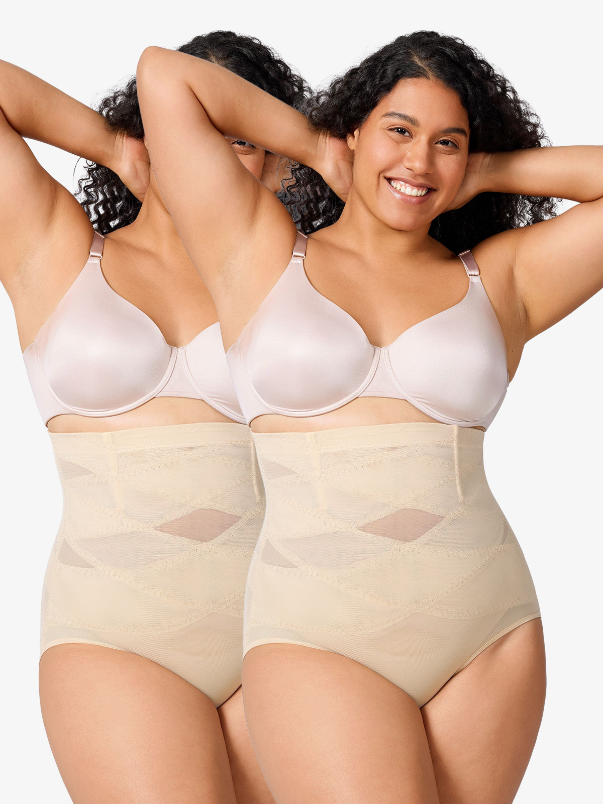 Nebility Plus Size Women Hi-Waist Butt Lifting Panties-Nebility