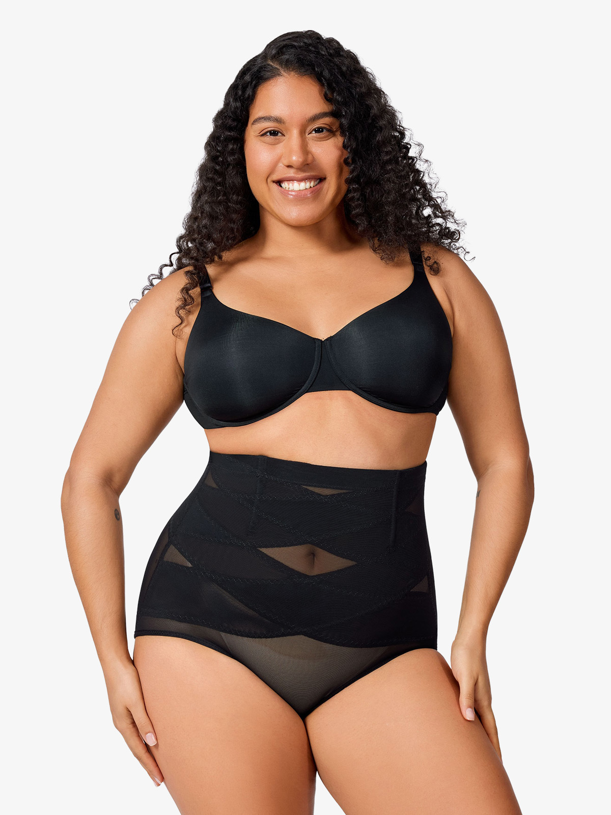 Nebility Plus Size Women Hi-Waist Butt Lifting Panties-Nebility