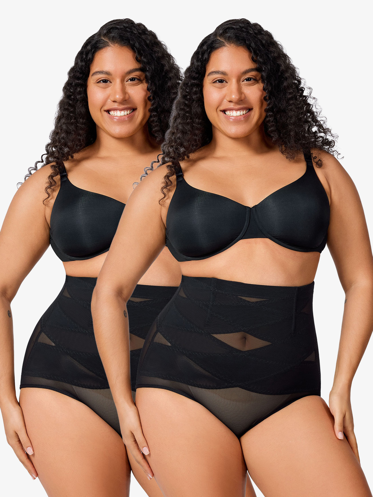 Nebility Plus Size Women Hi-Waist Butt Lifting Panties-Nebility