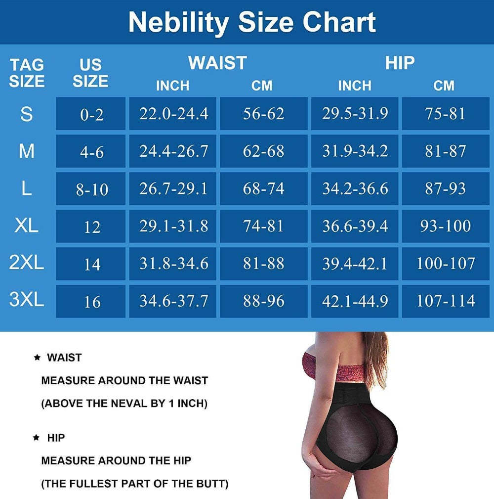 Nebility Tummy Contol Panty Size Chart