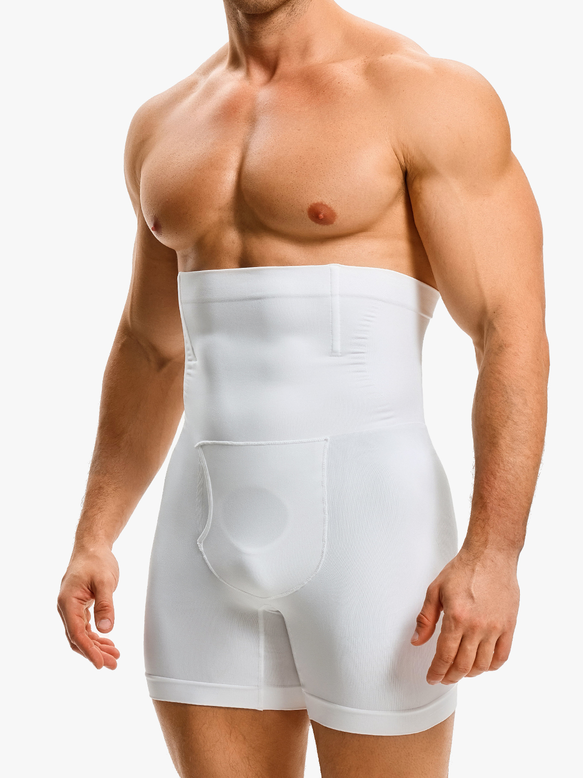 Men's High Waist Body Shaper Shorts with Steel Boning Support