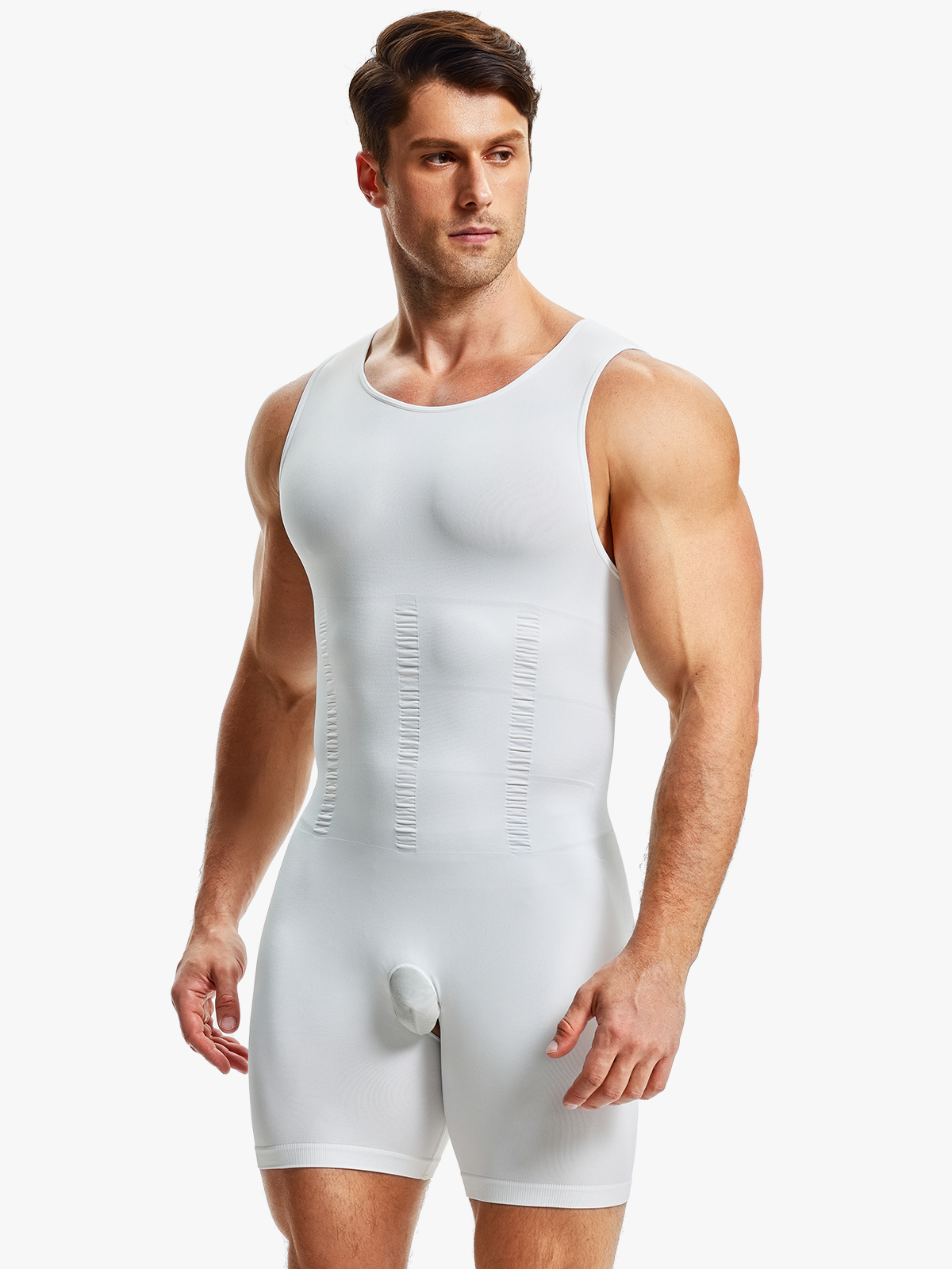 Seamless Full Body Shaper Tummy Control Compression Bodysuit For Men