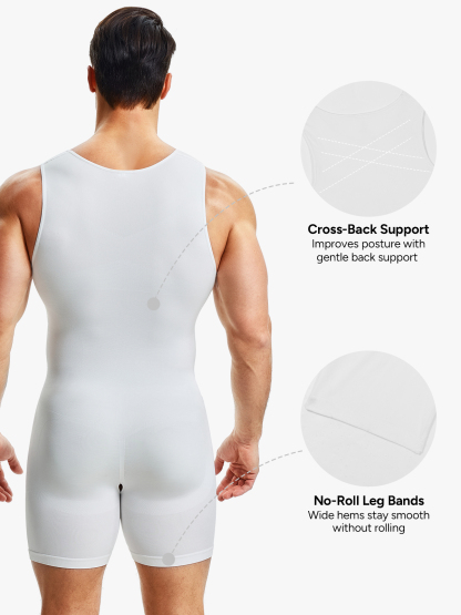 Seamless Full Body Shaper Tummy Control Compression Bodysuit For Men