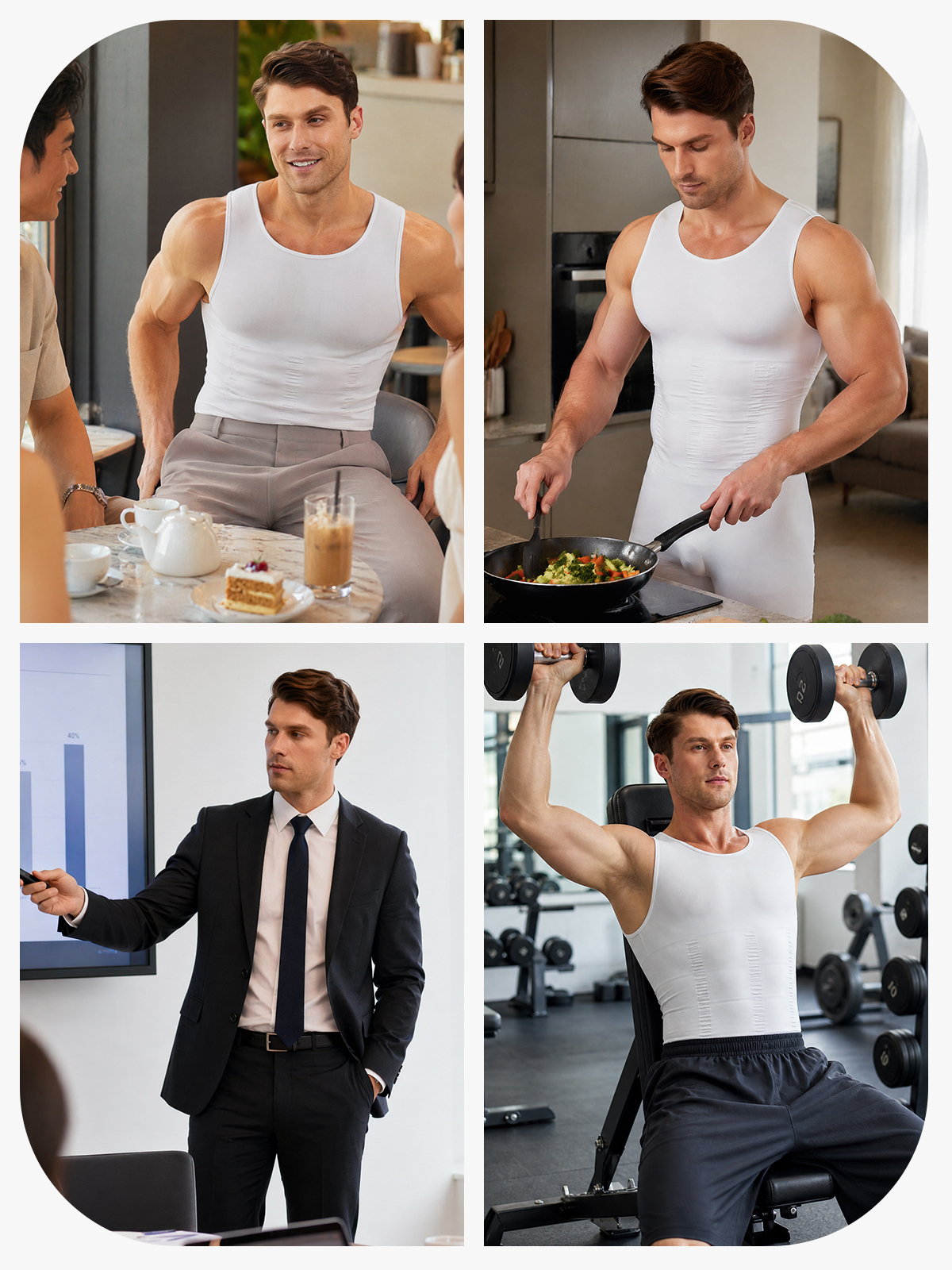 Seamless Full Body Shaper Tummy Control Compression Bodysuit For Men
