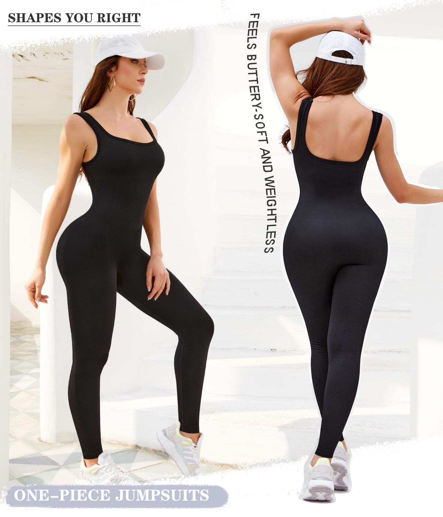 Nebility Ribbed Weaving Full Jumpsuit