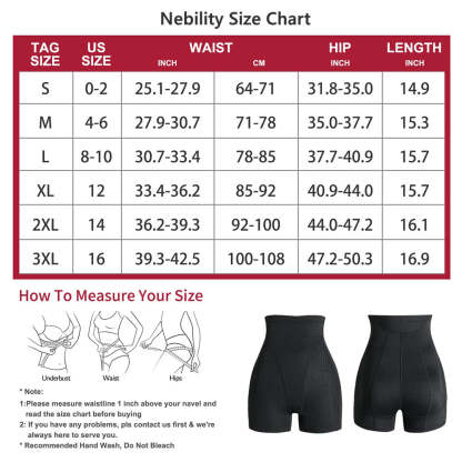Nebility Women Hip Pads Enhancer Seamless Butt Lift Shaper Shorts