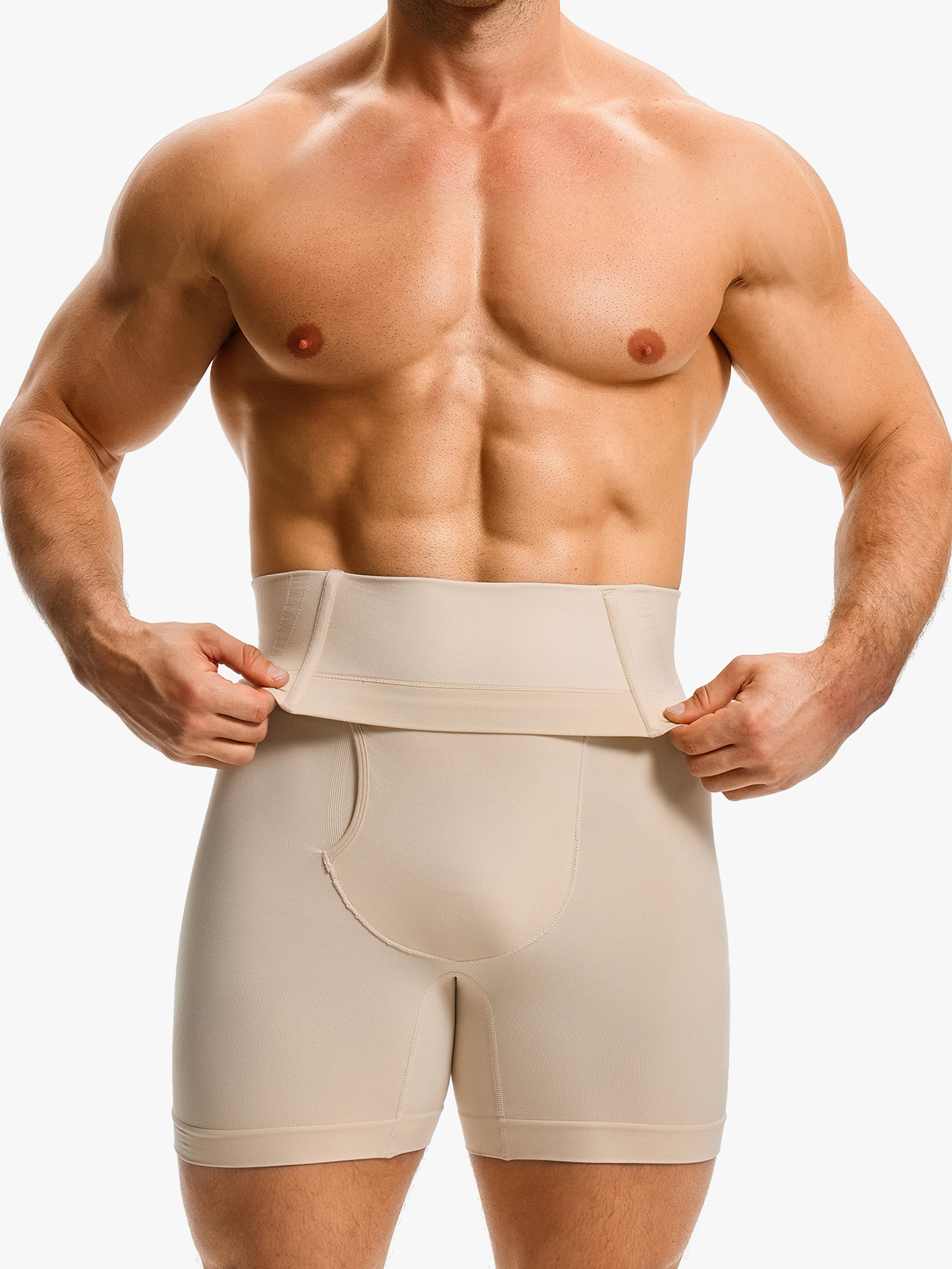 Men's High Waist Body Shaper Shorts with Steel Boning Support