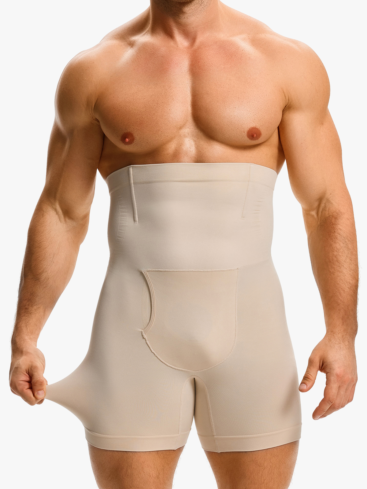 Men's High Waist Body Shaper Shorts with Steel Boning Support