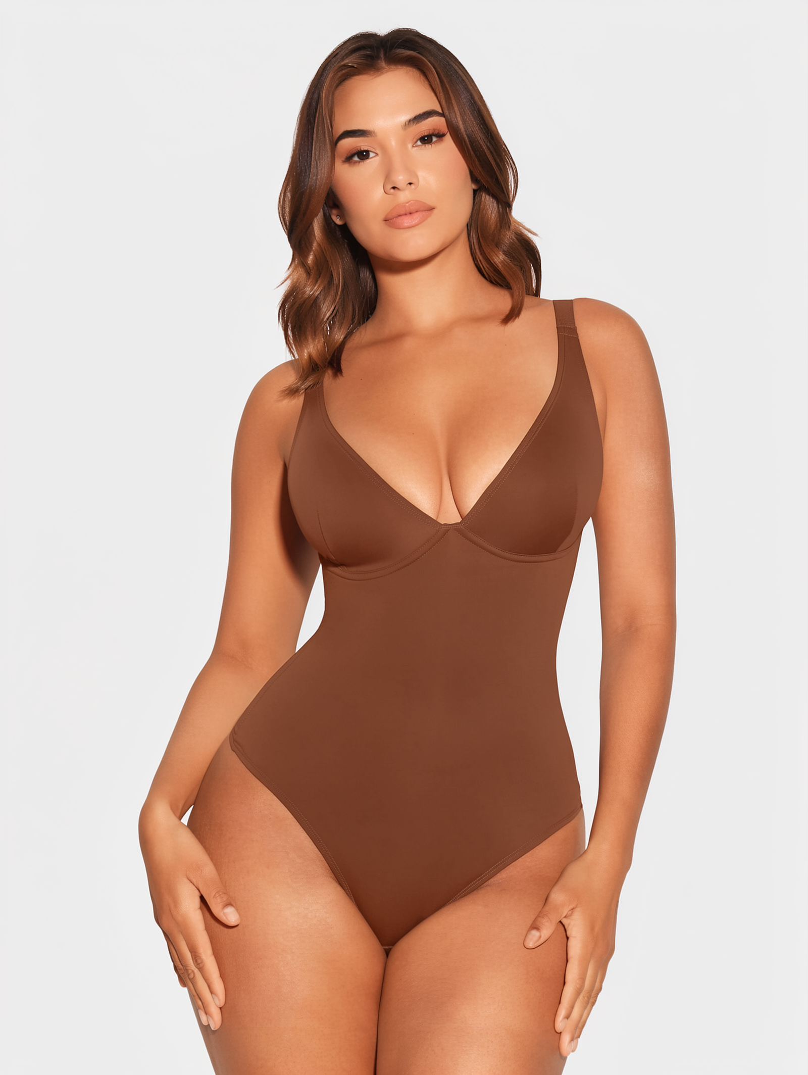 Deep Plunge Underwire Backless Thong Bodysuit