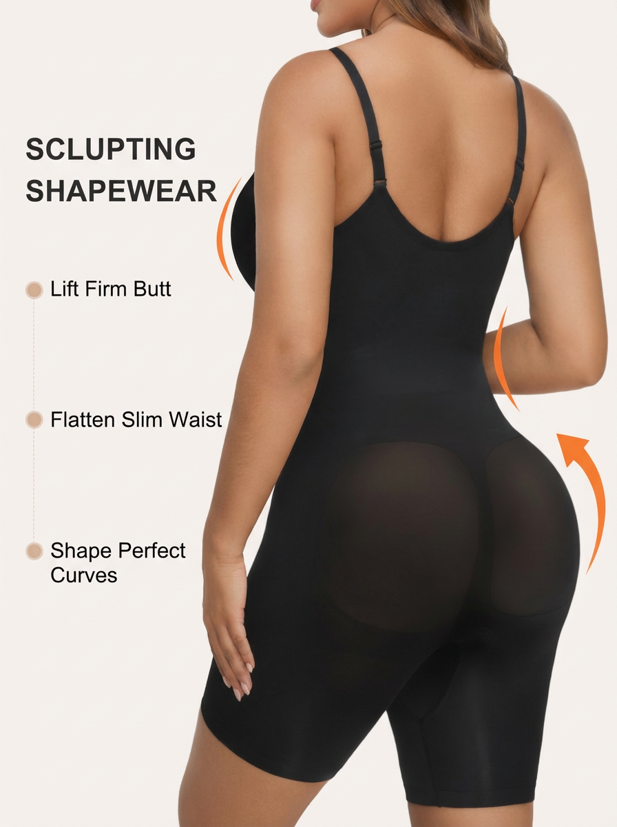Seamless Zip-up Cami Mid-Thigh Bodysuit