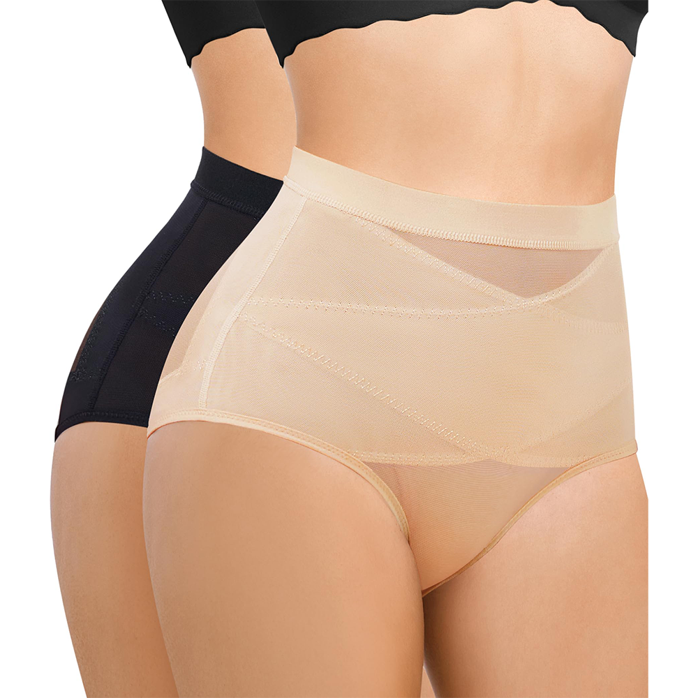 Nebility 2 Piece Tummy Control Butt Lifting Underwear for Women
