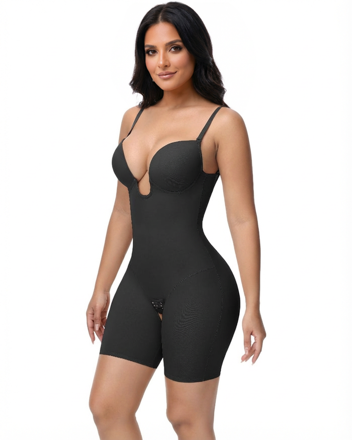 Plunge Backless Cami Mid-Thigh Bodysuit