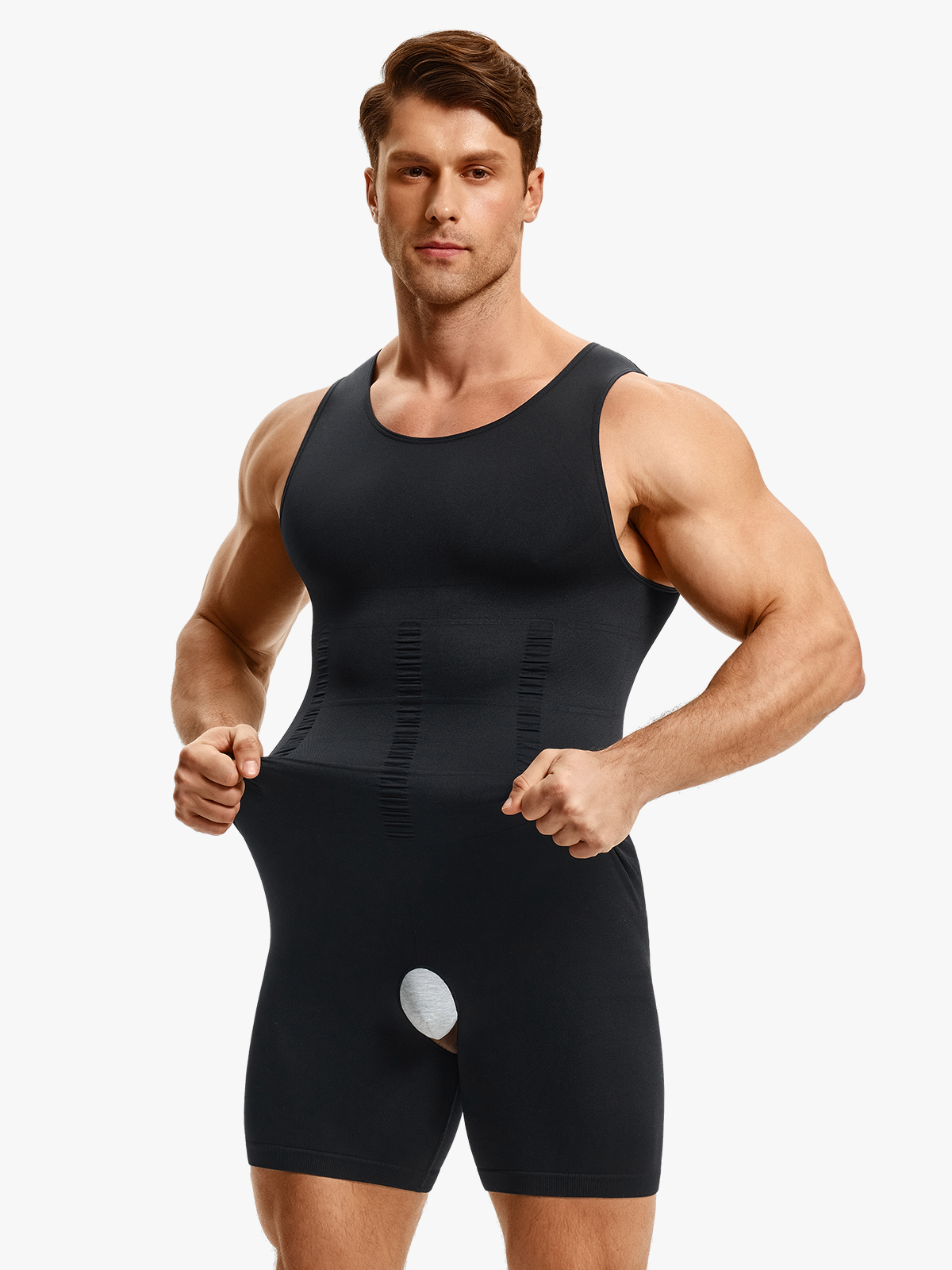 Seamless Full Body Shaper Tummy Control Compression Bodysuit For Men