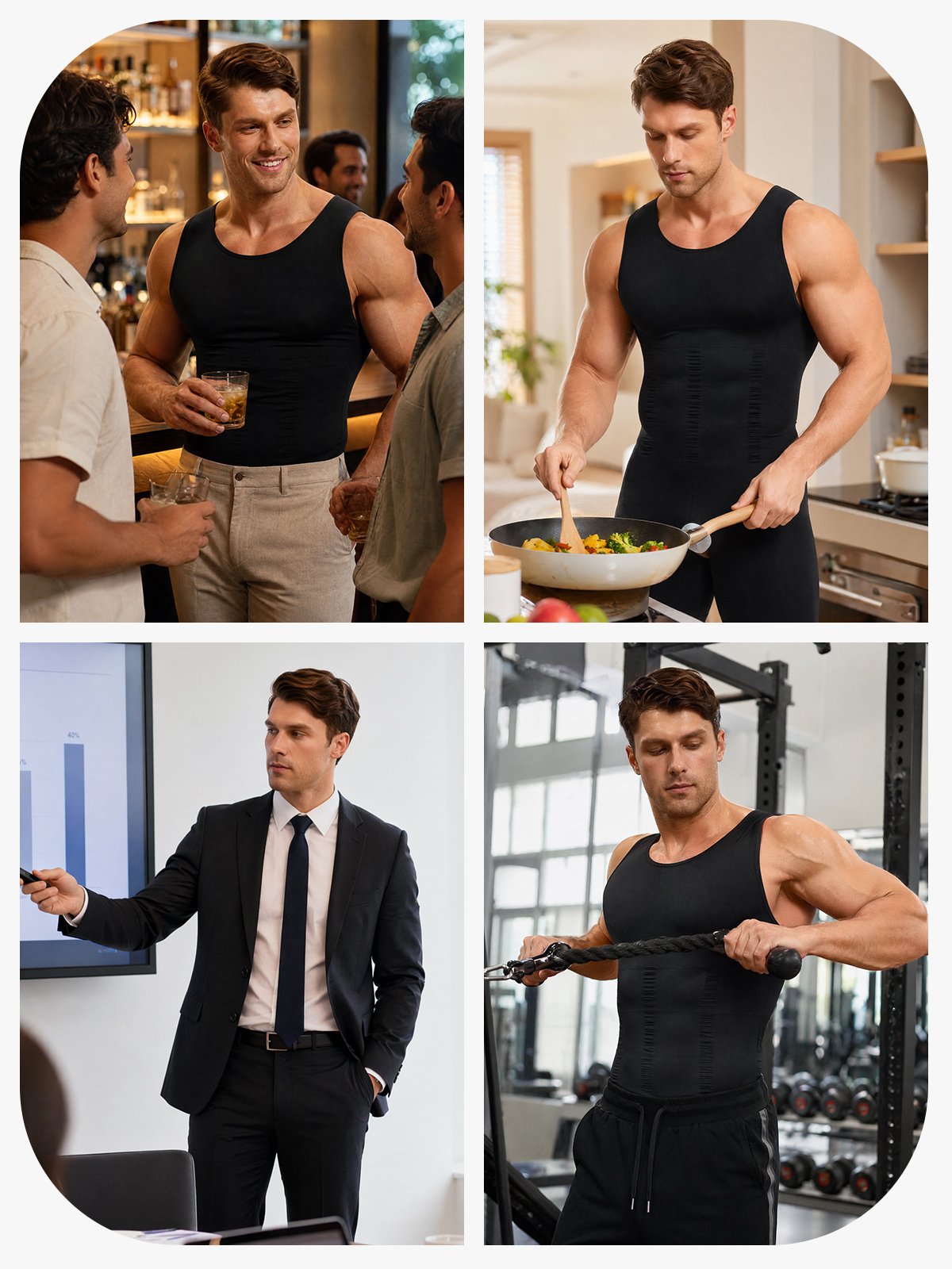 Seamless Full Body Shaper Tummy Control Compression Bodysuit For Men