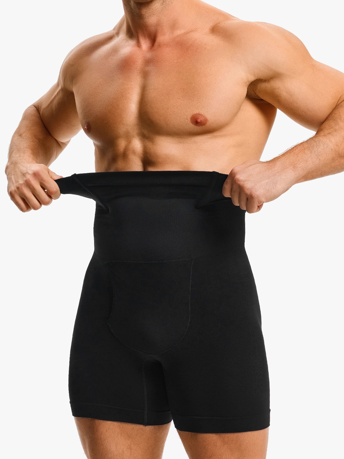 Men's High Waist Body Shaper Shorts with Steel Boning Support
