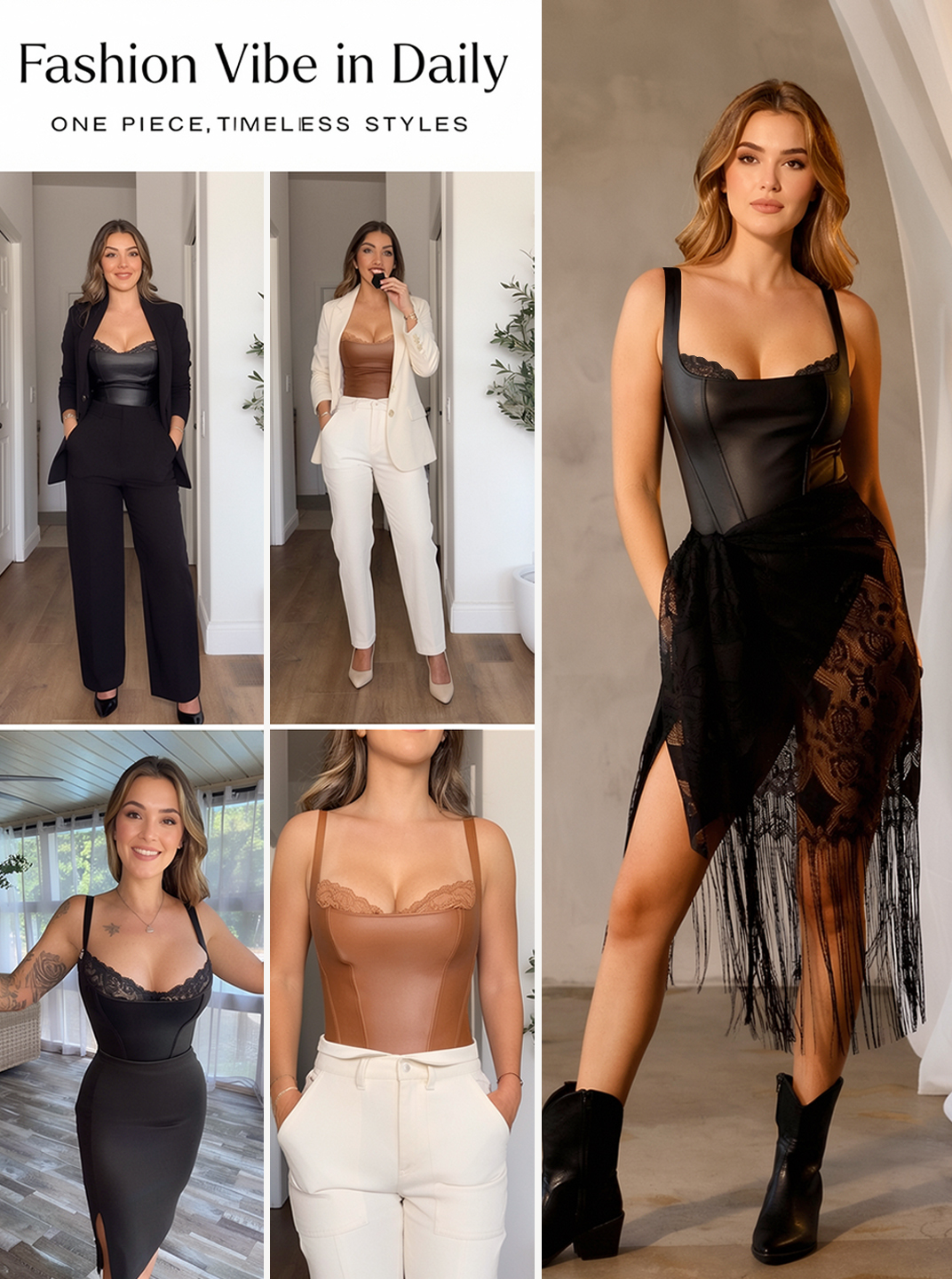 Faux Leather Lace Trim Underwire Thong Bodysuit