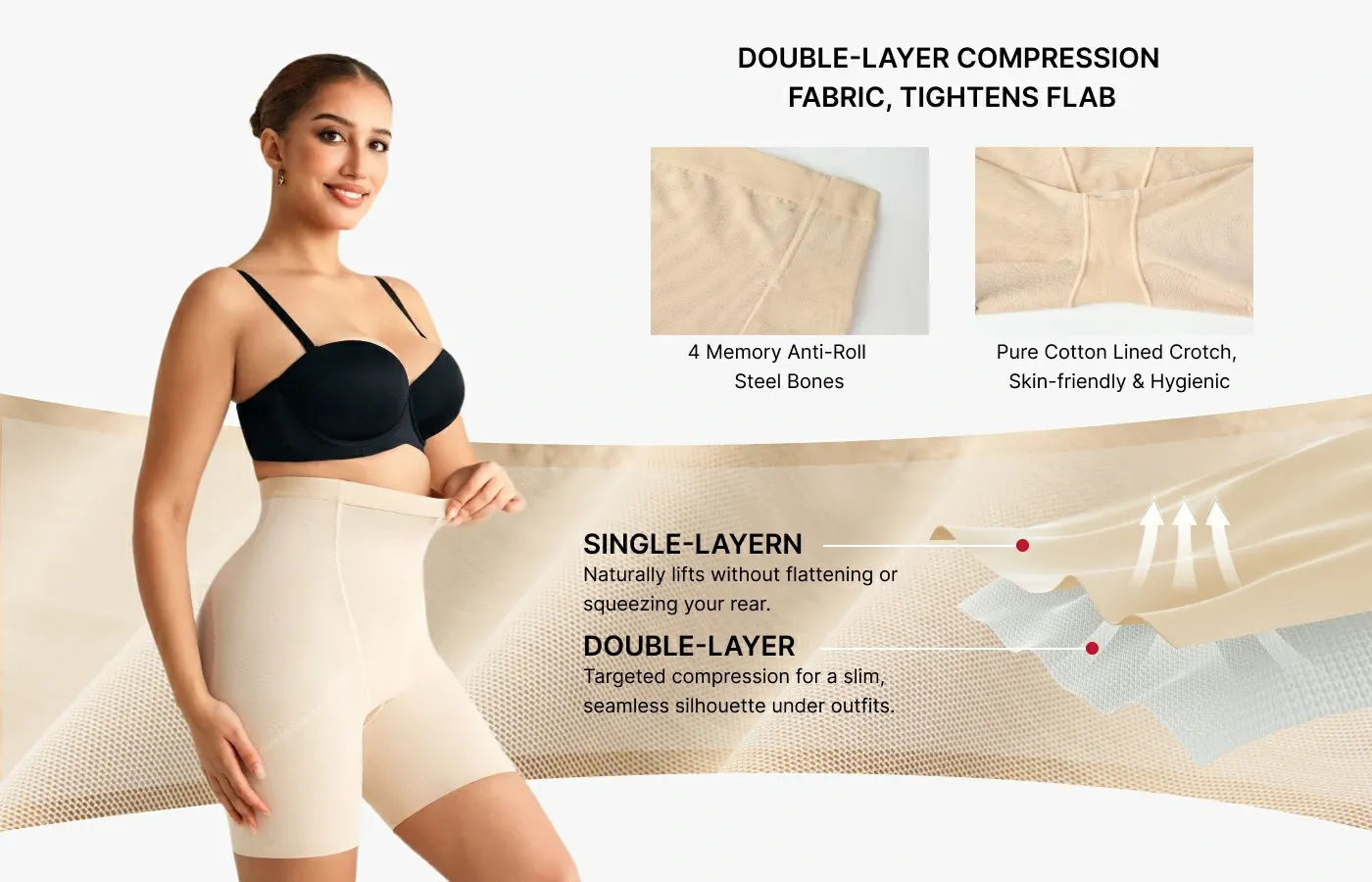 Women High Waist Mesh Tummy Control Shorts Butt Lifting Panties