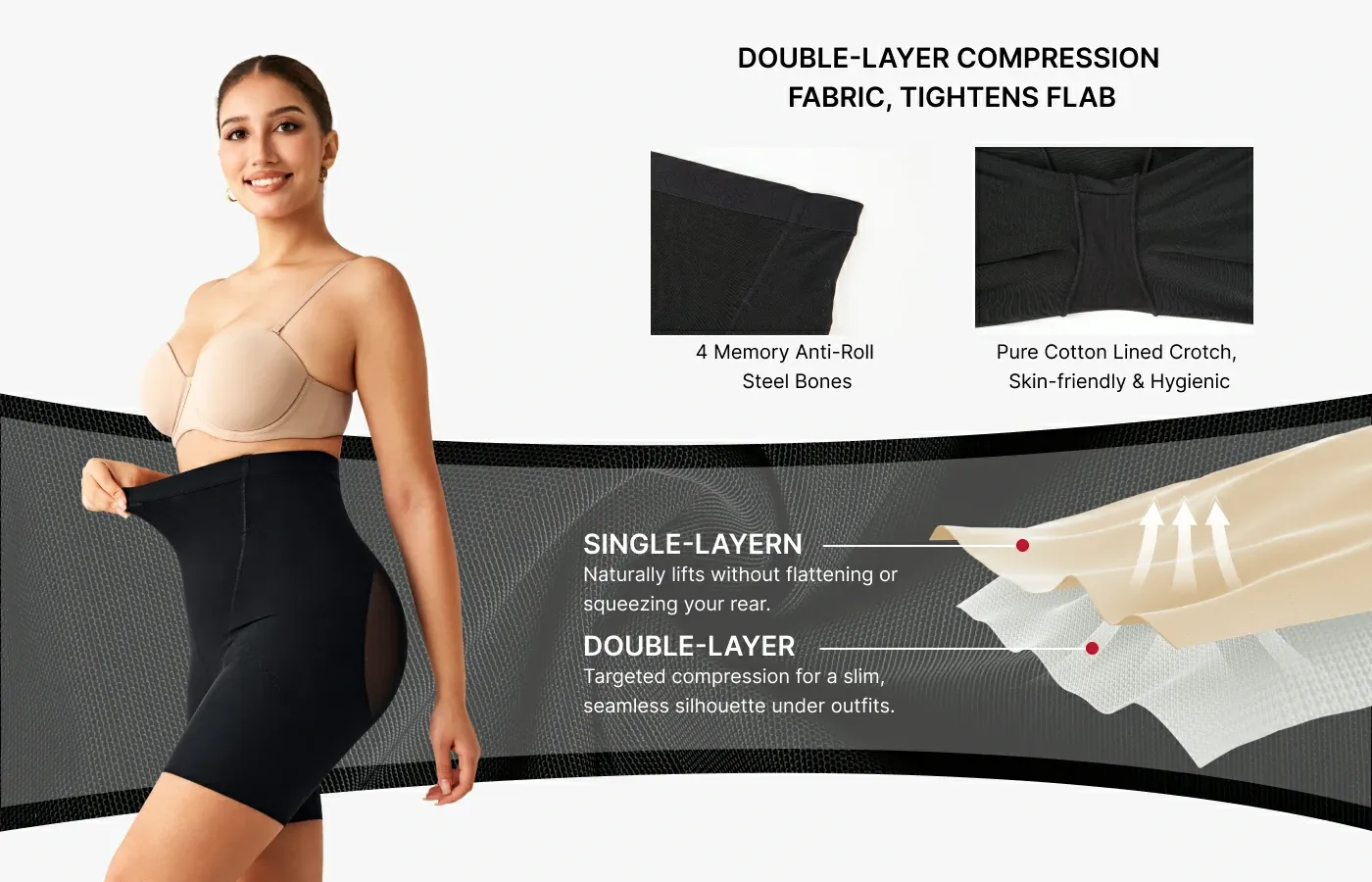 Women High Waist Mesh Tummy Control Shorts Butt Lifting Panties