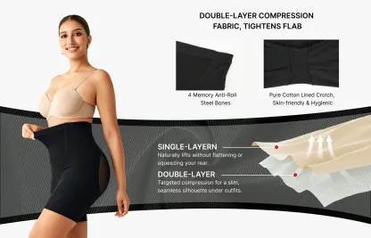 Women High Waist Mesh Tummy Control Shorts Butt Lifting Panties