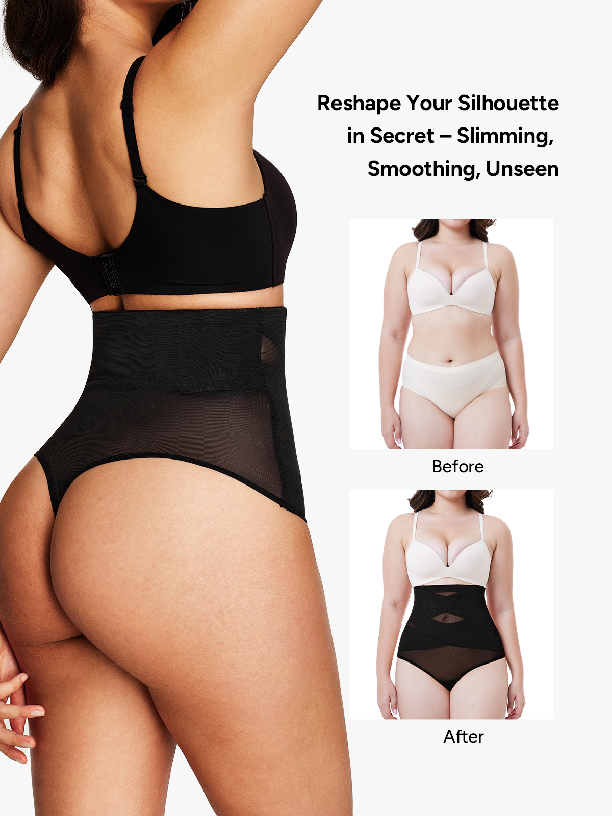 Mesh High-Waist Tummy Control Thong 