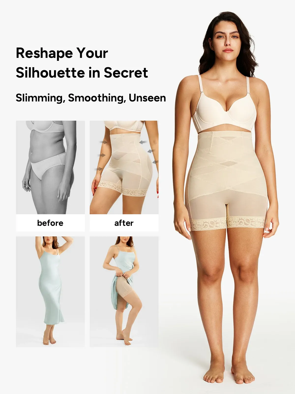 Mesh High-Waist Mid Thigh Short