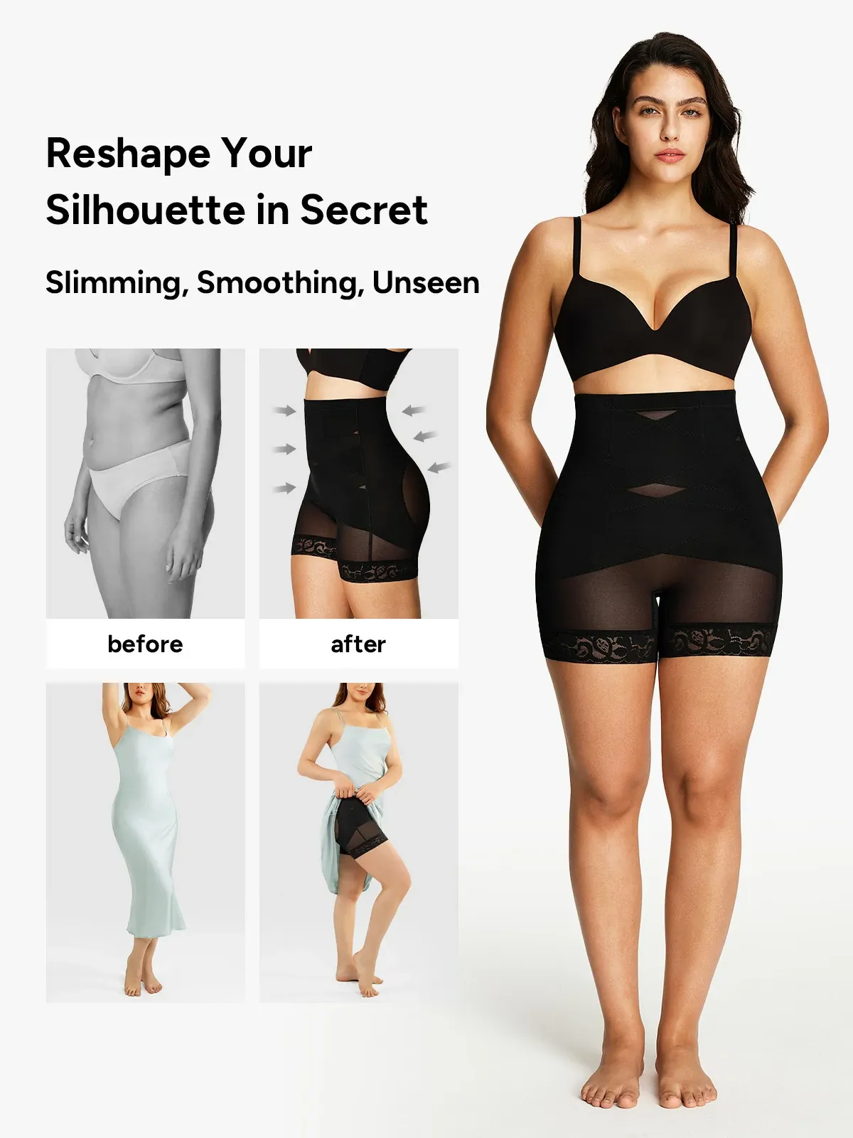 Mesh High-Waist Mid Thigh Short