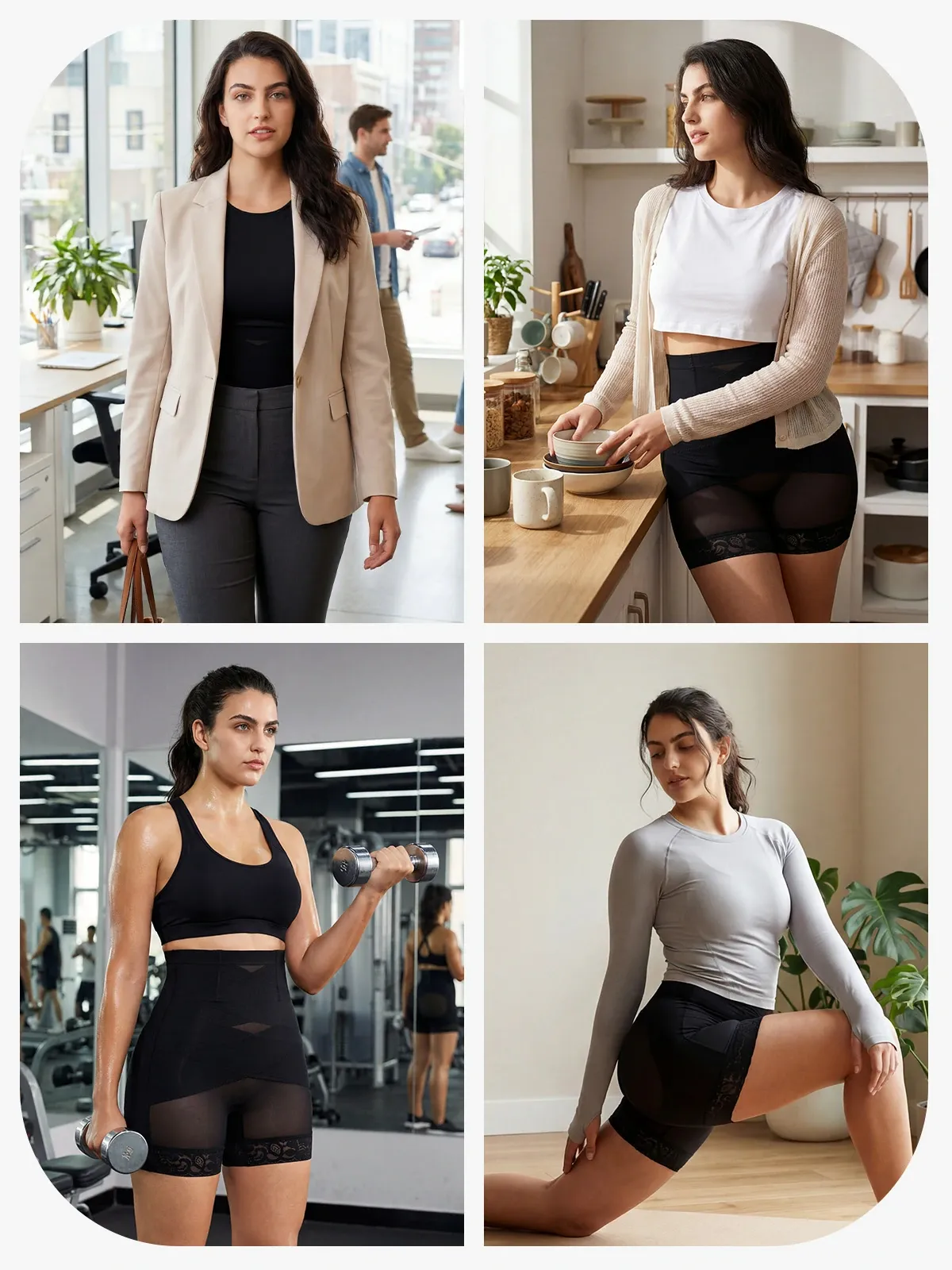 Mesh High-Waist Mid Thigh Short