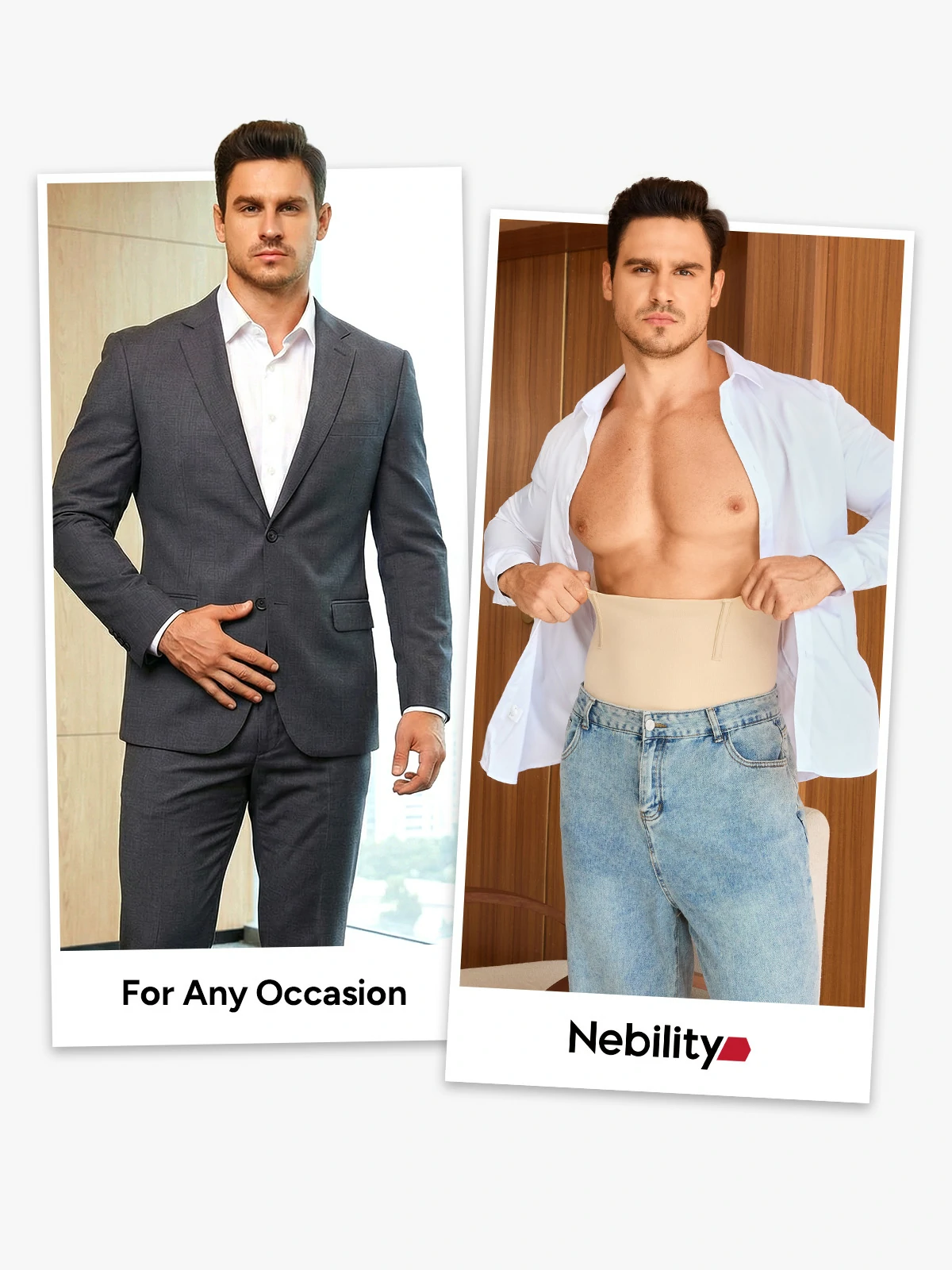 High Waist Steel Boning Support Shorts for Men