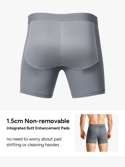 Mid-Waist Padded Butt Lifting Boxer for Men
