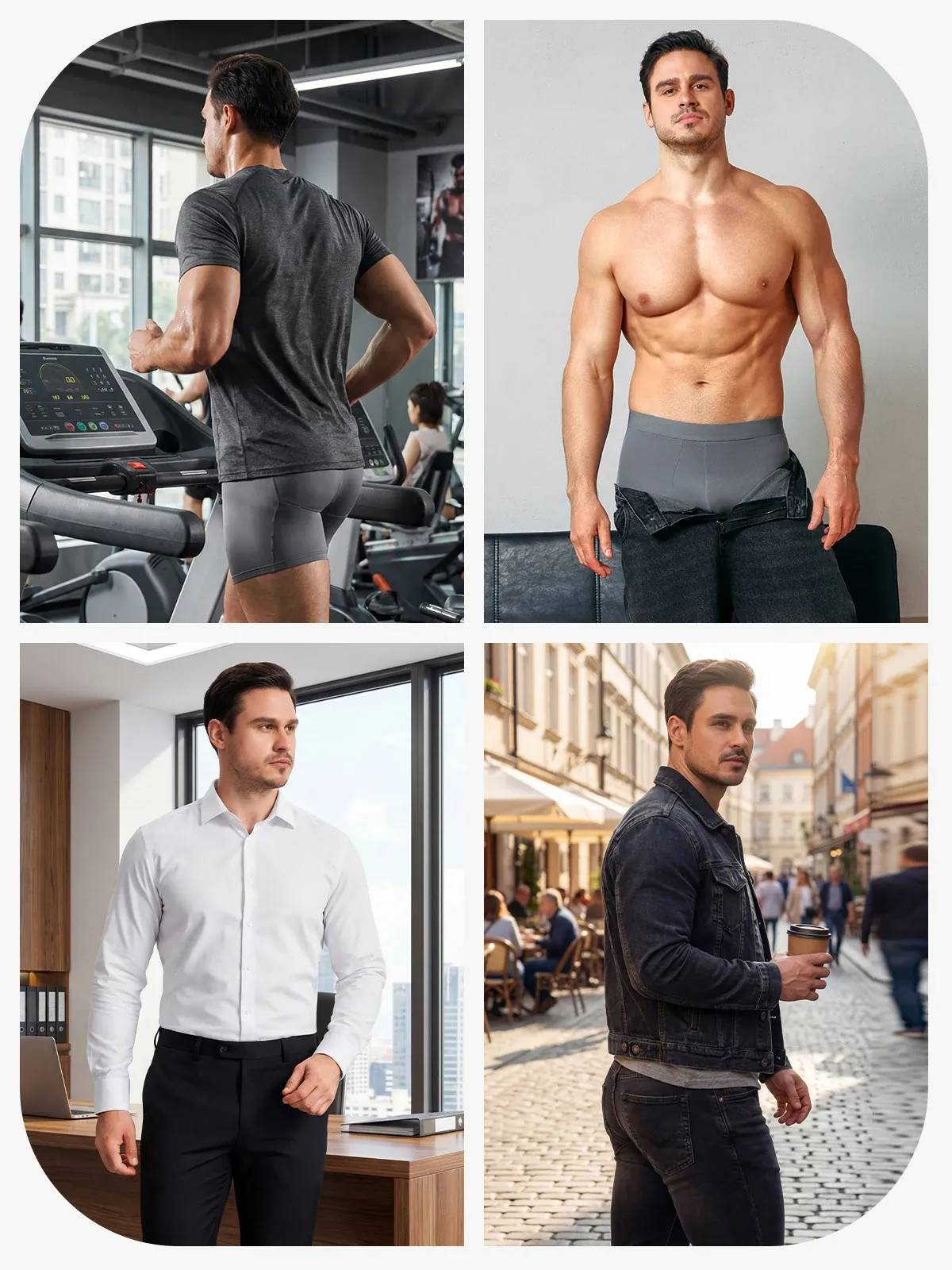 Mid-Waist Padded Butt Lifting Boxer for Men