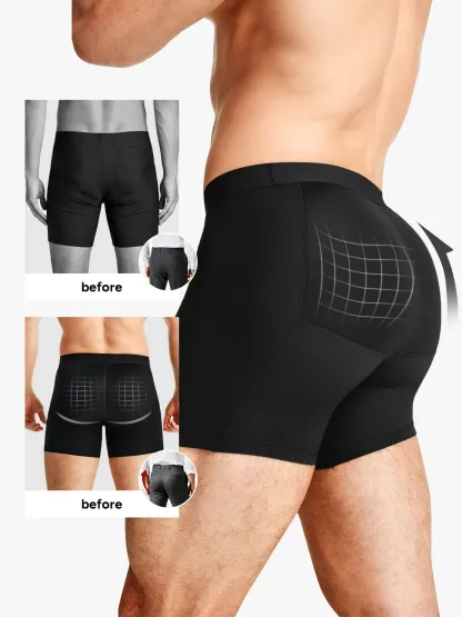 Mid-Waist Padded Butt Lifting Boxer for Men