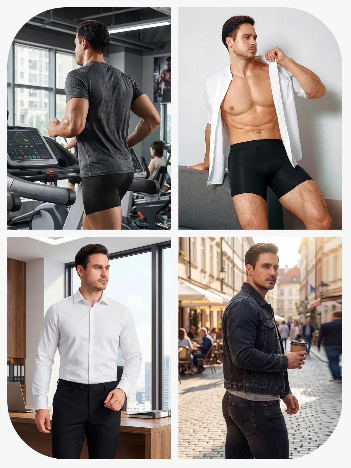 Mid-Waist Padded Butt Lifting Boxer for Men