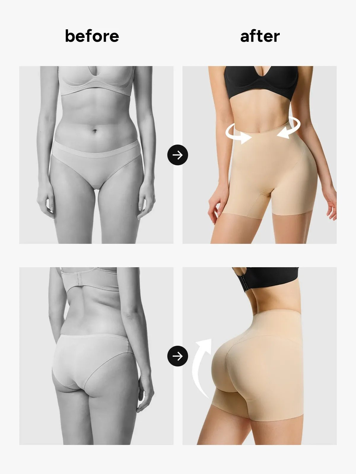 Mid-Rise Butt Enhancement Shorts