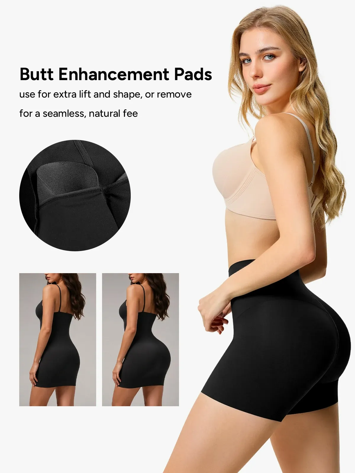 Mid-Rise Butt Enhancement Shorts